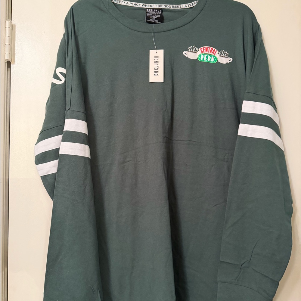 Central Perk Long Sleeve Tee - Green size xl Jersey style